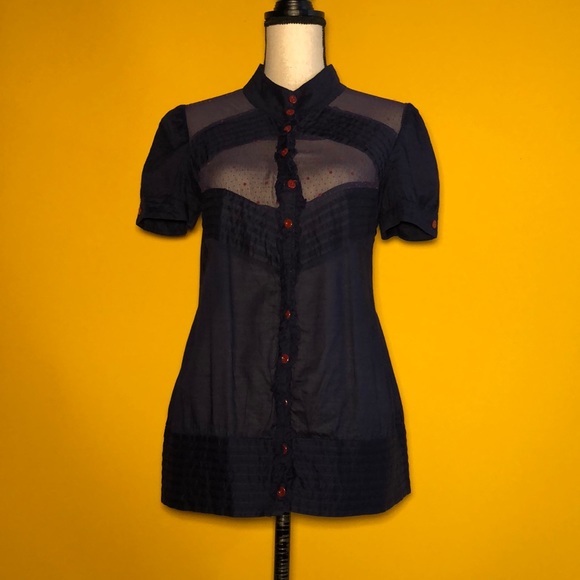 Lux Tops - LUX cotton+silk short sleeve blouse